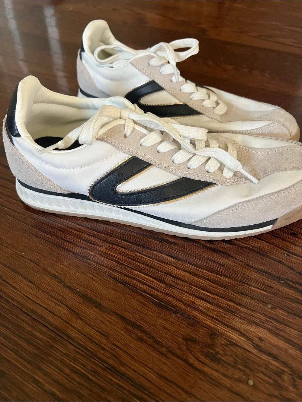 Women’s White and Black Tretorn Trainer Sneakers
